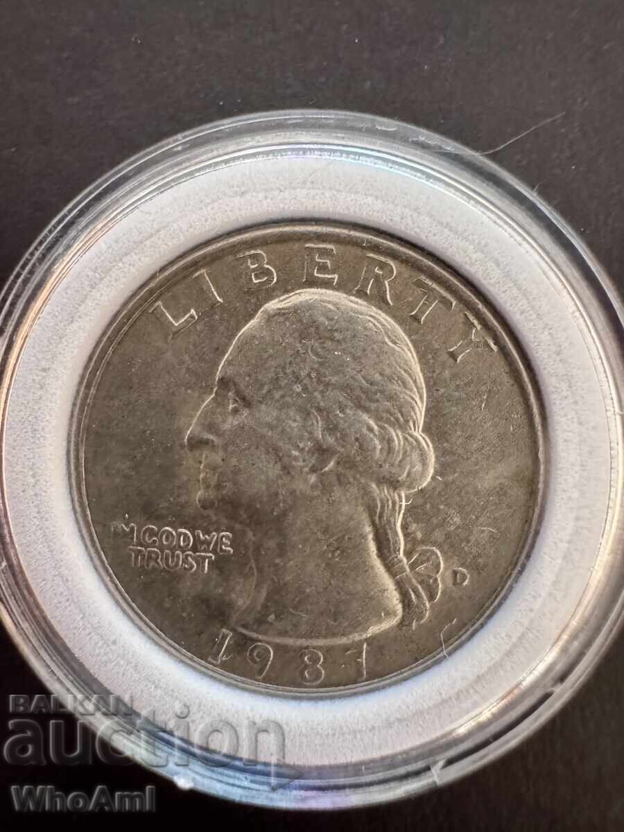 1/4 Washington Quarter dollar - 1987