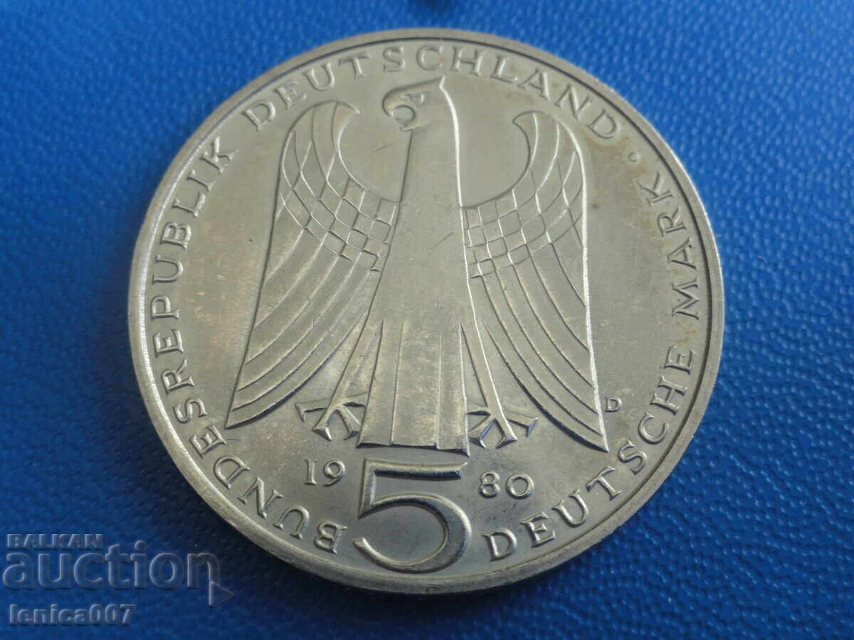 Παράδοση Γερμανία 1980 - 5 μάρκα ''Walther von der Vogelweide'' (m)
