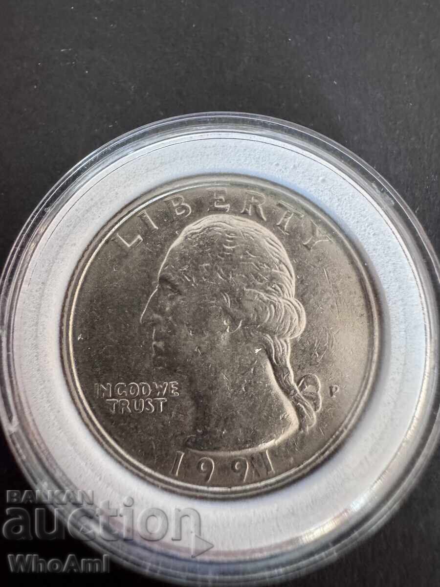 1/4 Washington Quarter dollar - 1991 1/4 Washington Quarter dollar - 1991