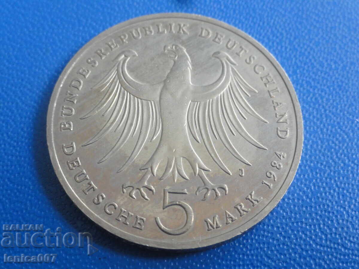 Παράδοση Γερμανία 1984 - 5 μάρκα ''Φέλιξ Μέντελσον'' (m)