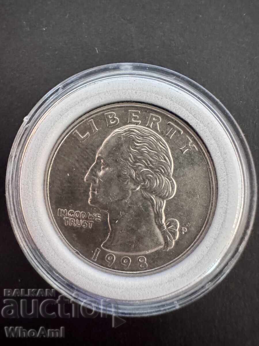 Monedă 1/4 Washington Quarter - 1998