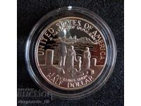 (¯`'•.¸ 1/2 dolar 1986 SUA UNC ¸.•'´¯)