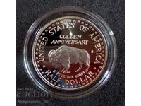 (¯`'•.¸   1/2 долар 1991  САЩ  UNC   ¸.•'´¯)