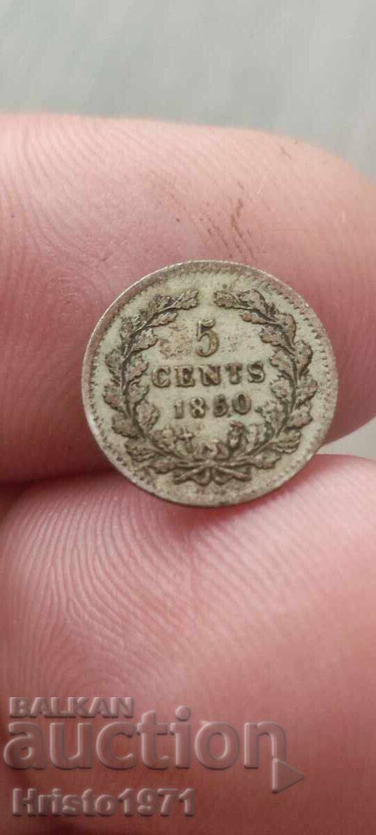 5 цента 1850 Нидерландия