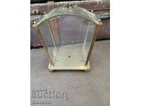 glass and brass case of a 400-day (anniversary) clock