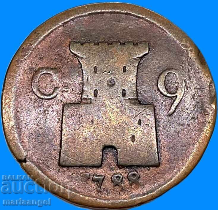 1788 Ιταλία 9 καβάλι (cavalli) Νάπολη "Κάστρο" Φερδινάνδος IV 1788 Ιταλία 9 καβάλι (cavalli) Νάπολη "Κάστρο" Φερδινάνδος IV