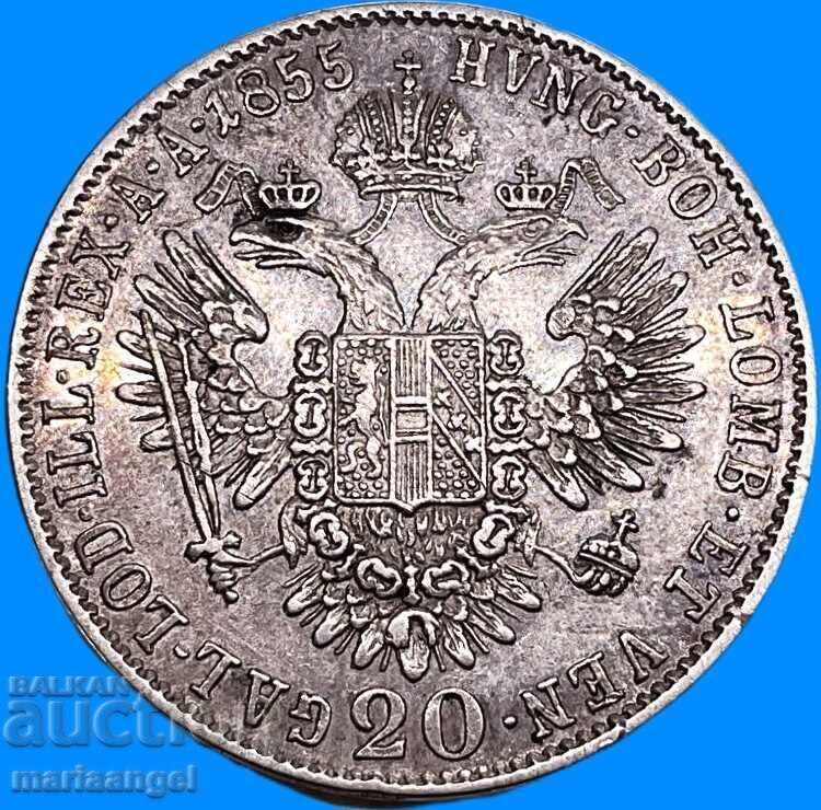20 кройцера 1855 Австрия Франц Йозеф сребро Патина RARE с цена € 56.00 | 109.53 лв. 20 кройцера 1855 Австрия Франц Йозеф сребро Патина RARE с цена € 56.00 | 109.53 лв.