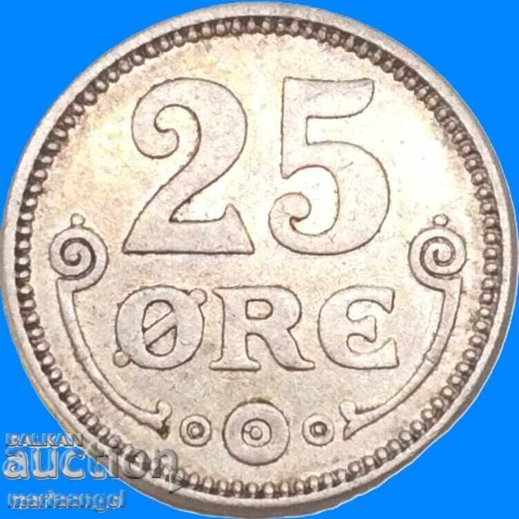 Denmark 25 Ore 1915 Silver - 6