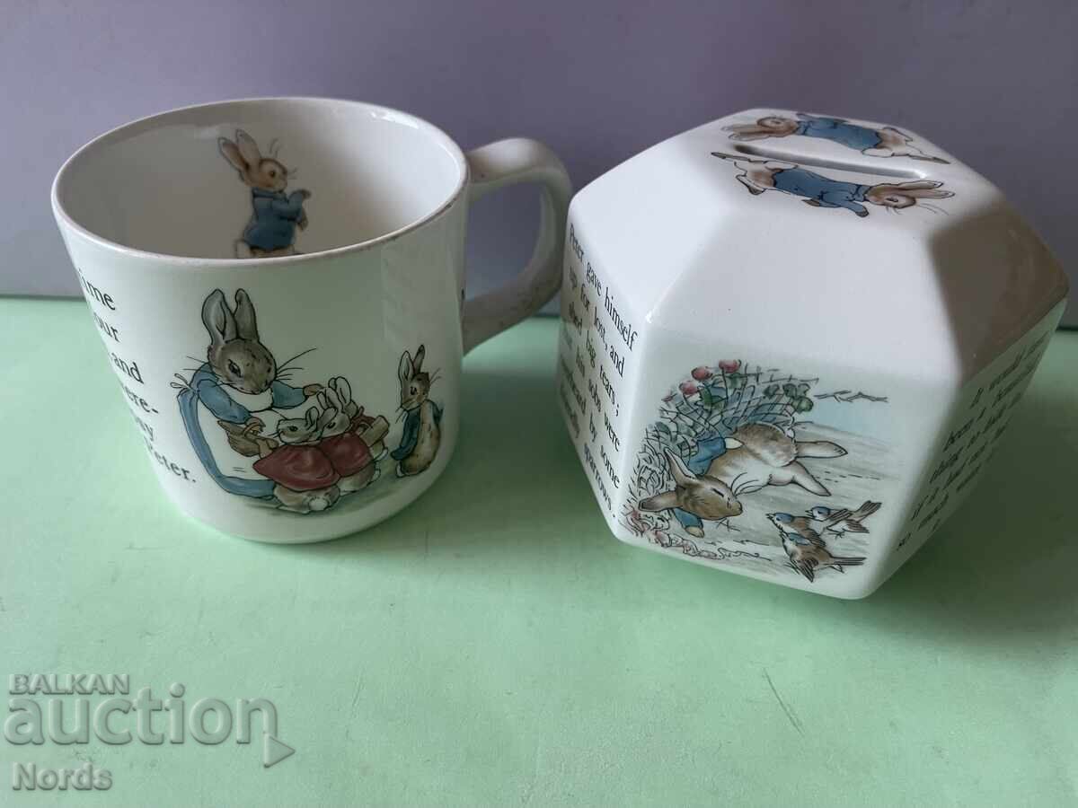 Wedgwood - cup and piggy bank lot