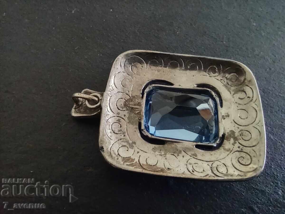 Silver pendant with blue stone vintage stylish handmade with price € 199.00 | 389.21 BGN