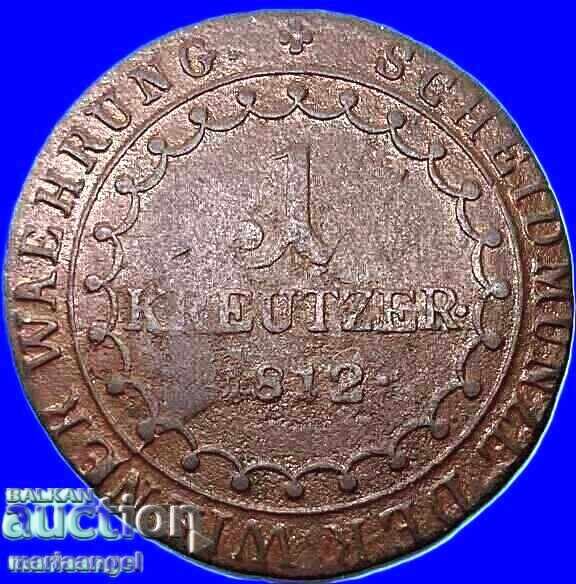 Austria 1 kreuzer 1812 împăratul Franz S - Schmöllnitz - 6