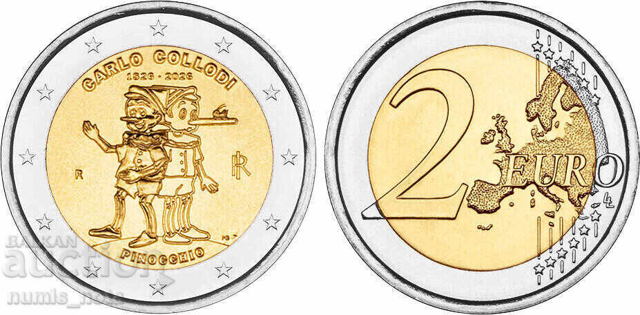 2 ευρώ 2026 Πινόκιο - Ιταλία