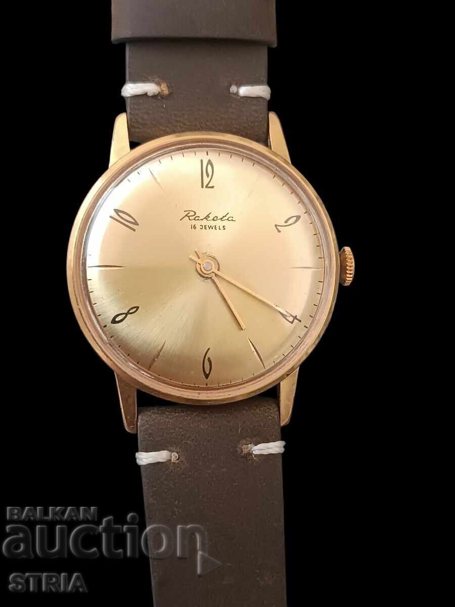 Επιχρυσωμένο ρολόι Raketa, Raketa ΕΣΣΔ Au 12,5 - 6