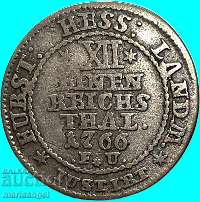 1/12 Thaler 1766 Germany Hesse Kassel silver - very rare - 7