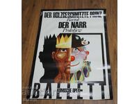 Afiș de teatru german original din 1982
