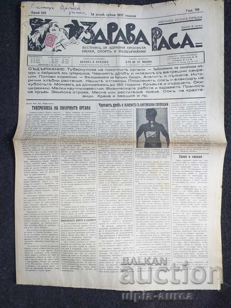 1937  г.  ЗДРАВА РАСА