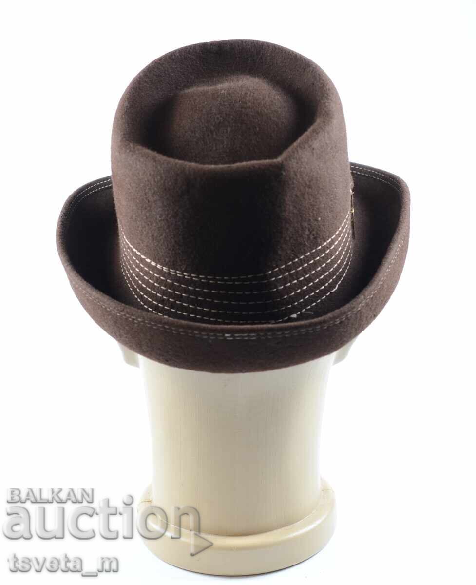 Παράδοση Vintage κλασικό καφέ ανδρικό καπέλο από τσόχα Παράδοση Vintage κλασικό καφέ ανδρικό καπέλο από τσόχα
