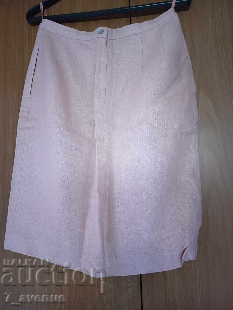 SKIRT - linen, in pink with price € 3.00 | 5.87 BGN