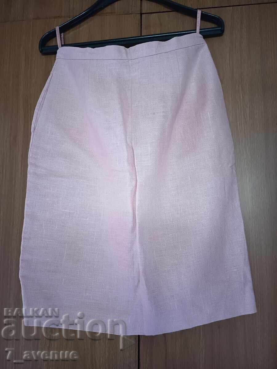SKIRT - linen, in pink