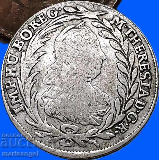 Аукцион Полша 20 кройцера 1778 Австрия Галиция Мария Терезия сребро