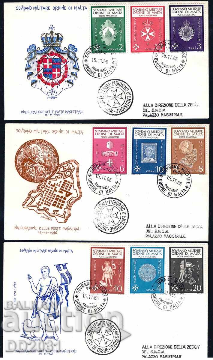 Sovereign Military Order of Malta 1966 - FDC coins coats of arms FI Sovereign Military Order of Malta 1966 - FDC coins coats of arms FI