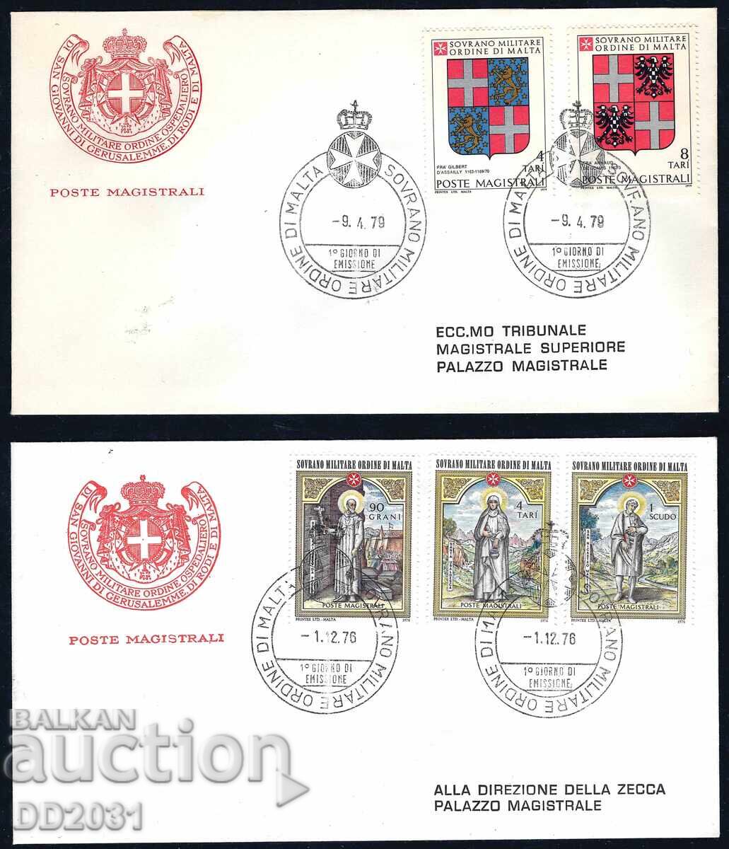 Sovereign Military Order of Malta 1976 1979 - FDC icons coats of arms FI Sovereign Military Order of Malta 1976 1979 - FDC icons coats of arms FI