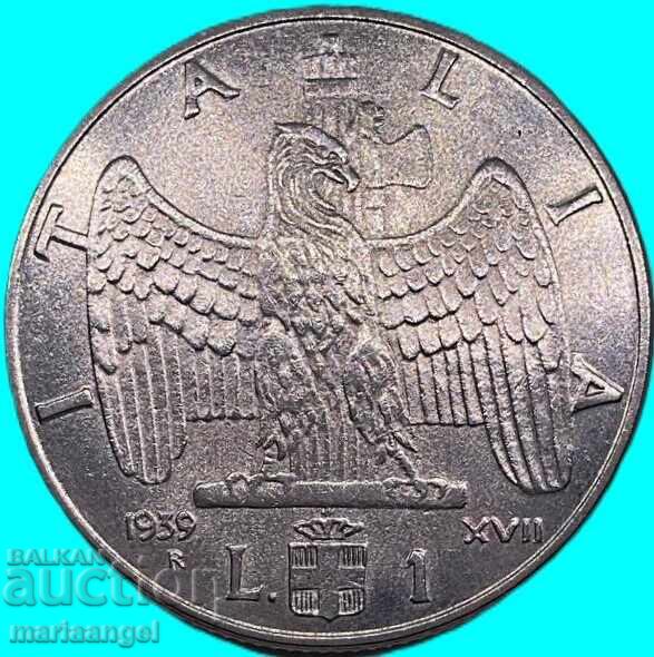 1 Lira 1939 (XVII) Italia Vultur