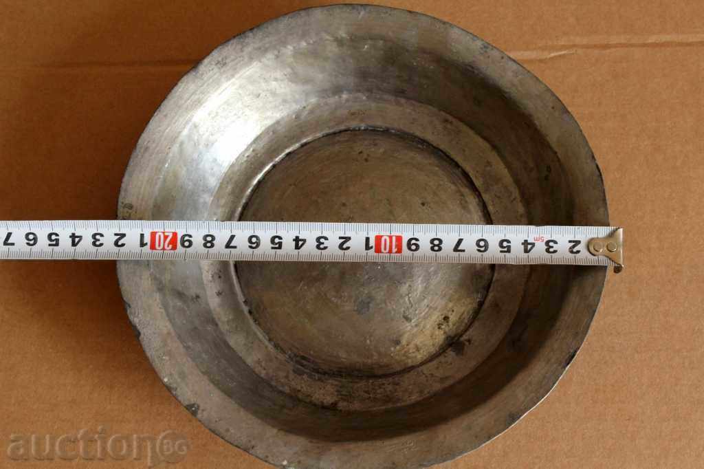100-YEAR-OLD OLD FORGED COPPER DISH SAHAN HONEY COPPER - 6