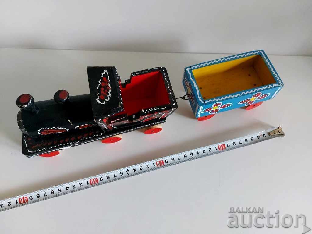 . OLD CHILDREN'S WOODEN TOY TRAIN LOCOMOTIVE TRAIN with price € 4.78 | 9.35 BGN