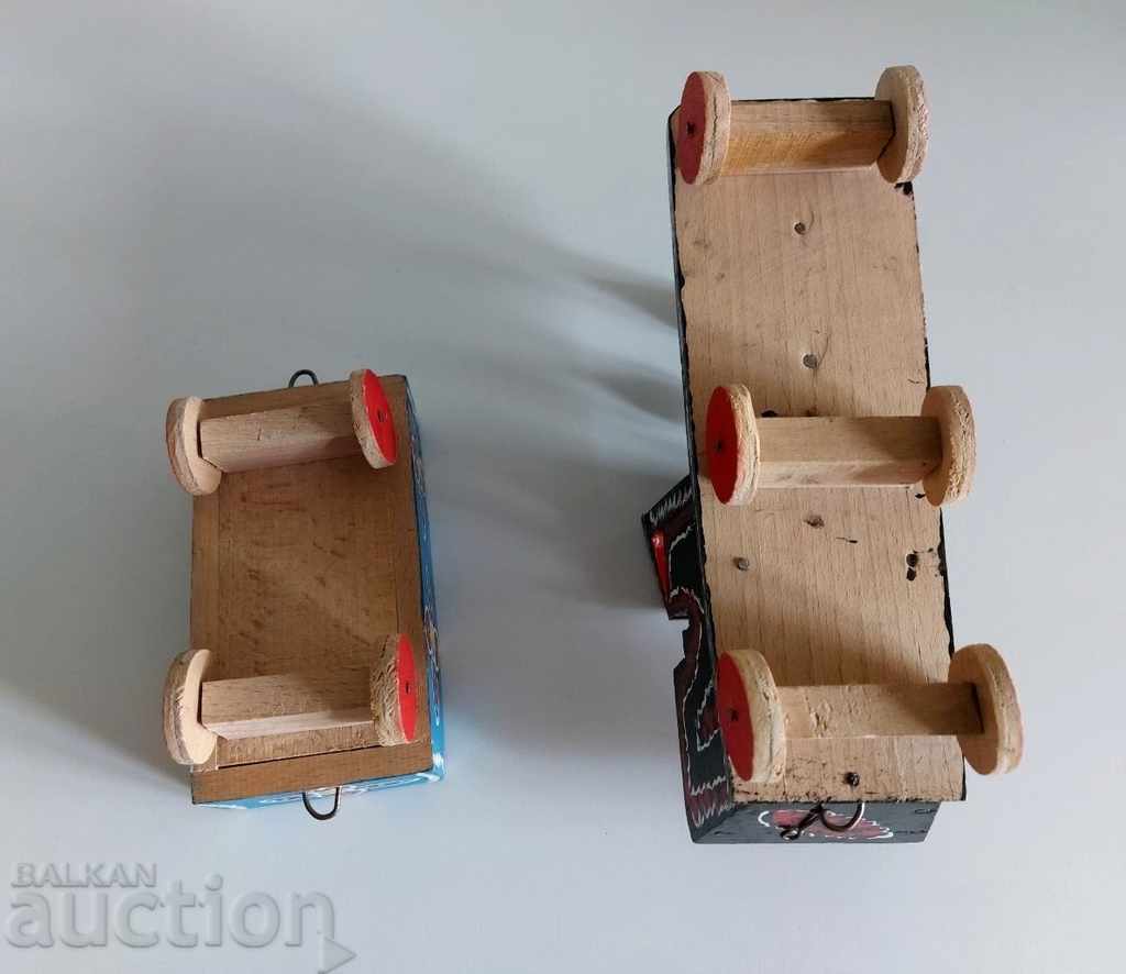 . OLD CHILDREN'S WOODEN TOY TRAIN LOCOMOTIVE TRAIN - 6