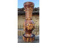 LARGE WOODEN VASE