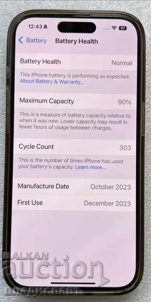 Auction  iPhone 15 Pro Blue Titanium 256 GB phone