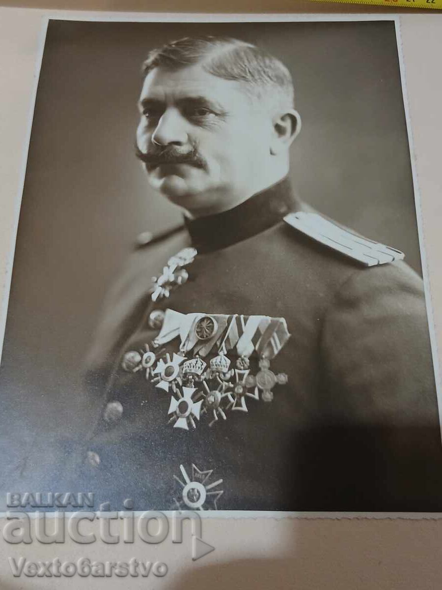 Аукцион Фотография-Стара снимка-КАРТОН-ВОЕНЕН-ГЕН.ГЕОРГИ МИХАЙЛОВ