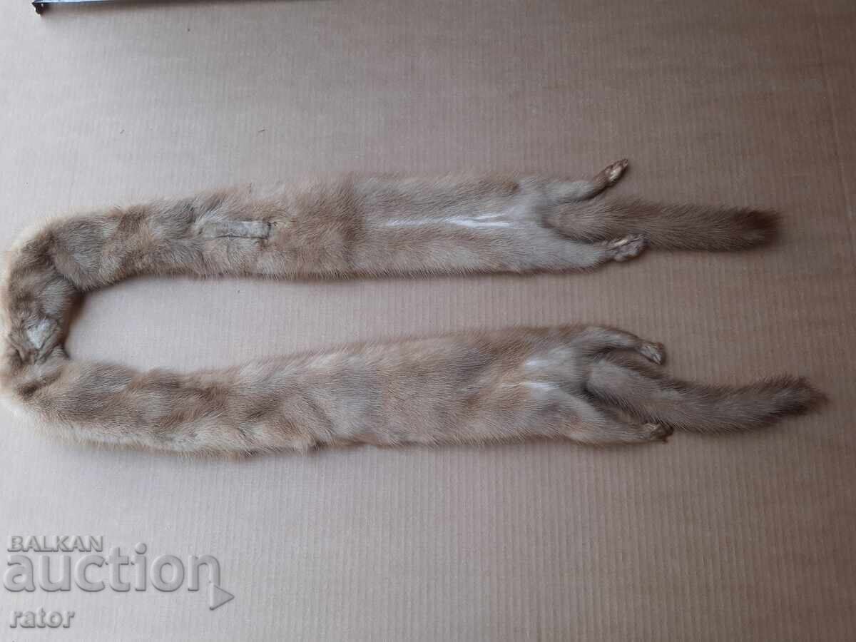 Jachetă din blană de nurcă, nurcă - 2 bucăți, piele naturală - 5