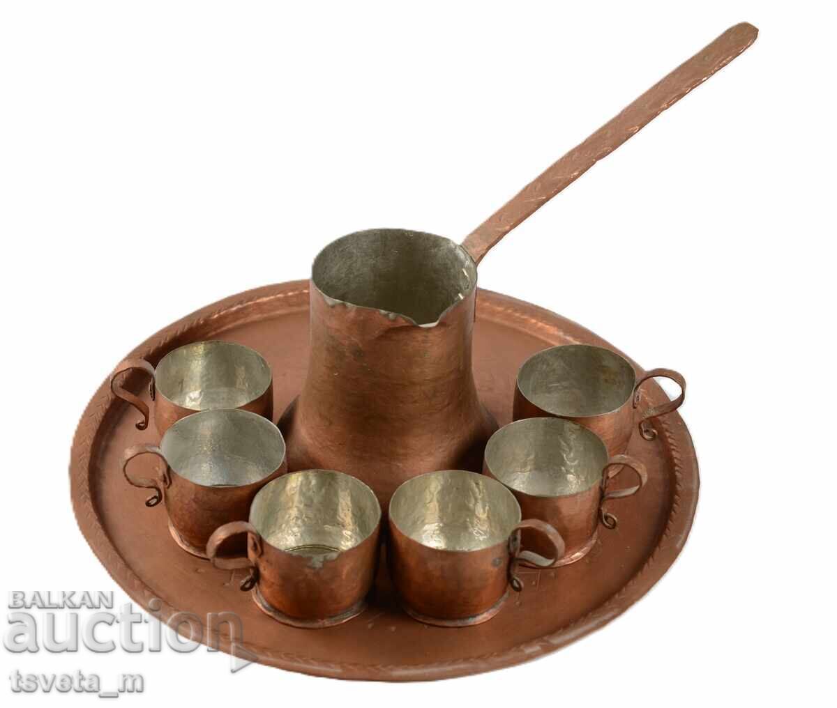 Handmade (hammered) copper coffee set Handmade (hammered) copper coffee set