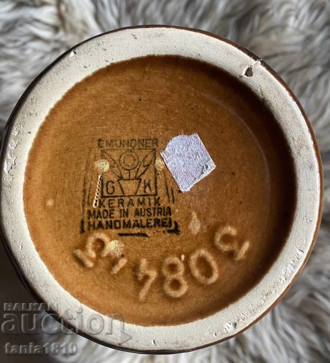 Δημοπρασία Κεραμική κανάτα Gmundner GK Keramik, πορτοκαλί, καφέ, πράσινη Δημοπρασία Κεραμική κανάτα Gmundner GK Keramik, πορτοκαλί, καφέ, πράσινη