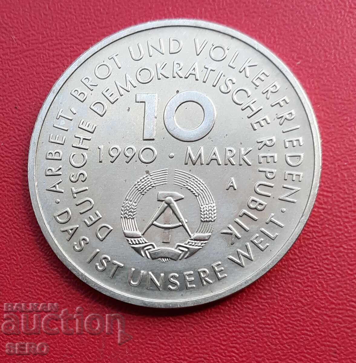 Германия-ГДР-10 марки 1990-100 г. ден на труда-1 май