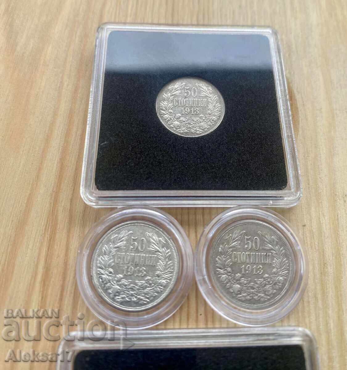 Livrarea Lotul nr. 13 Monede 1 Lev și 50 Stotinki 1913 Bulgaria