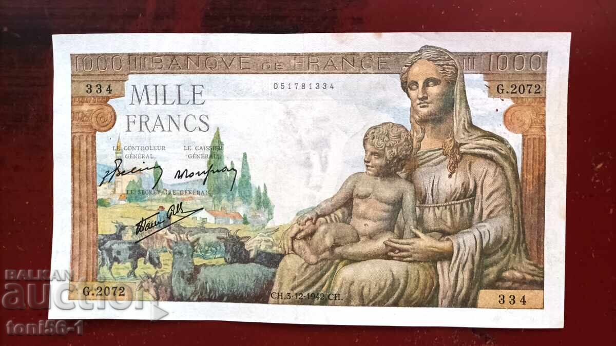 Franța 1000 franci 1942 Franța 1000 franci 1942