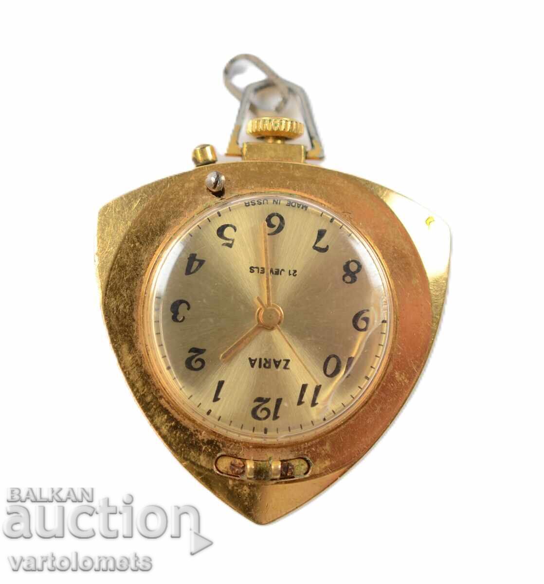 Women's necklace watch ZARYA USSR gold plated 5 microns - working with price € 15.00 | 29.34 BGN
