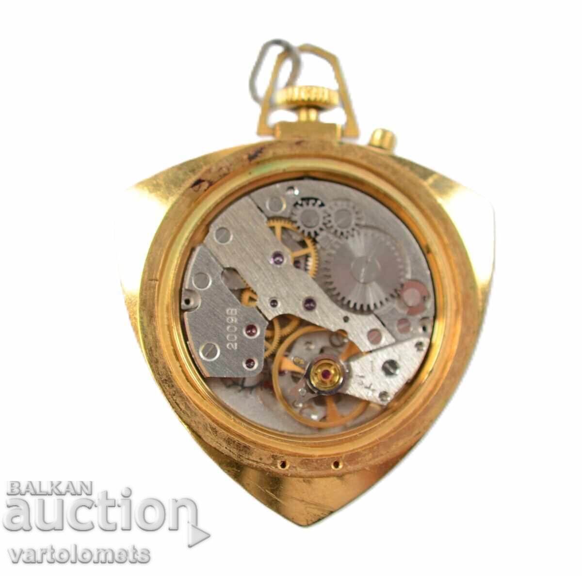 Delivery of Women's necklace watch ZARYA USSR gold plated 5 microns - working