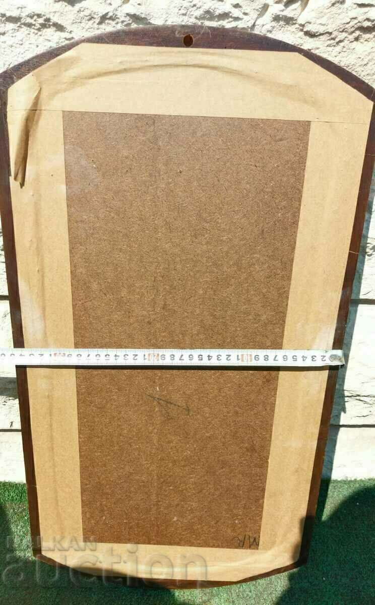 .1974 RARE AUTHENTIC INDIAN PYROGRAPHED PANEL PAINTING - 6