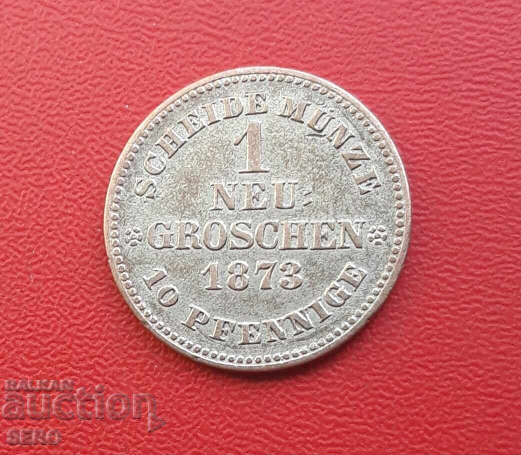 Germany-Saxony-1 new groschen 1873