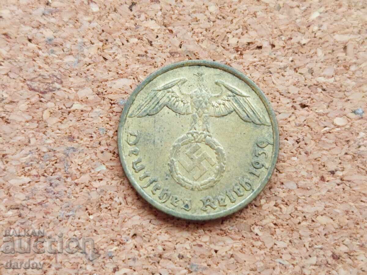 Германия 5 пфенига, 1939 г. с цена € 1.90 | 3.72 лв.