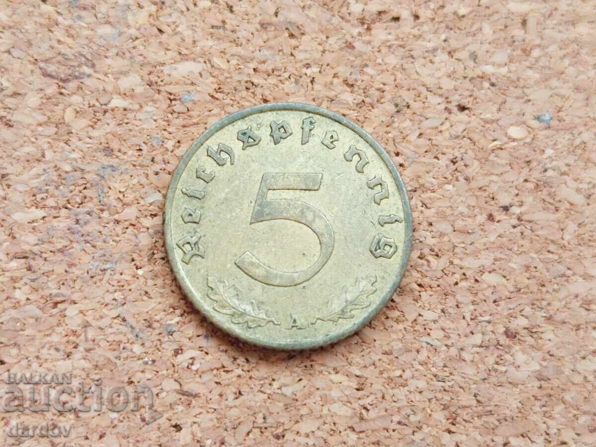 Германия 5 пфенига, 1939 г.