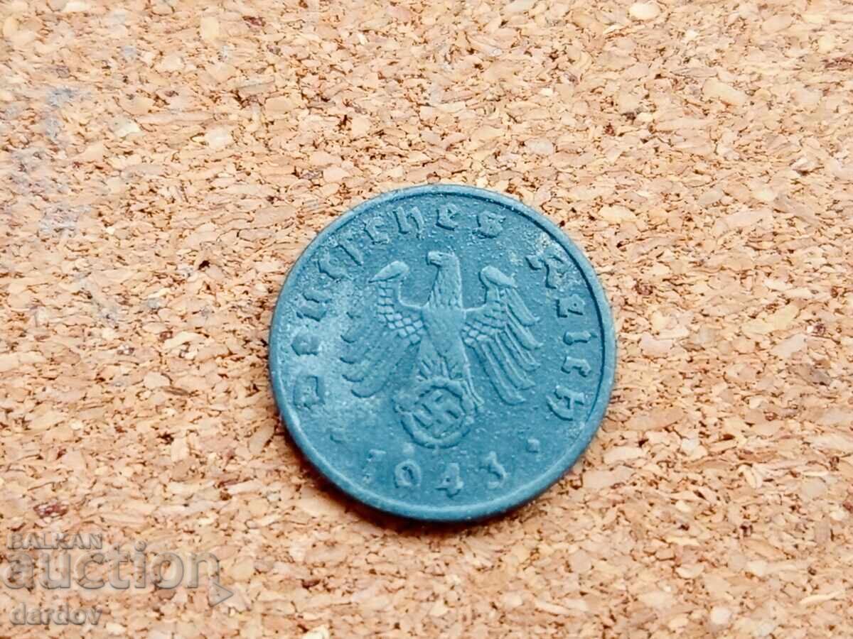 Германия 1 пфениг, 1943 г. с цена € 0.90 | 1.76 лв.