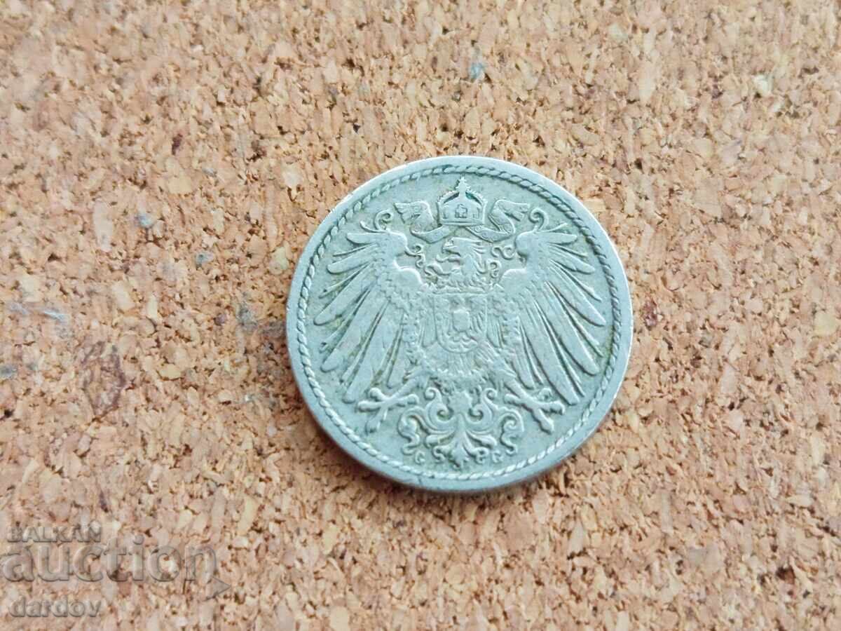 Germany 5 pfennig, 1900 with price € 1.10 | 2.15 BGN