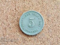 Γερμανία 5 πένιγκ, 1900