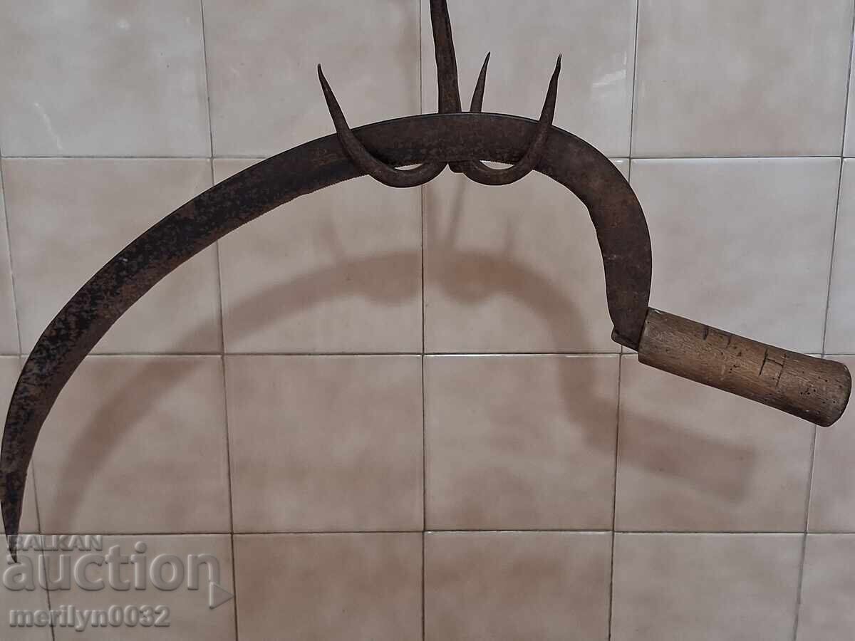 Delivery of Old scythe sickle, blade, wrought iron Delivery of Old scythe sickle, blade, wrought iron