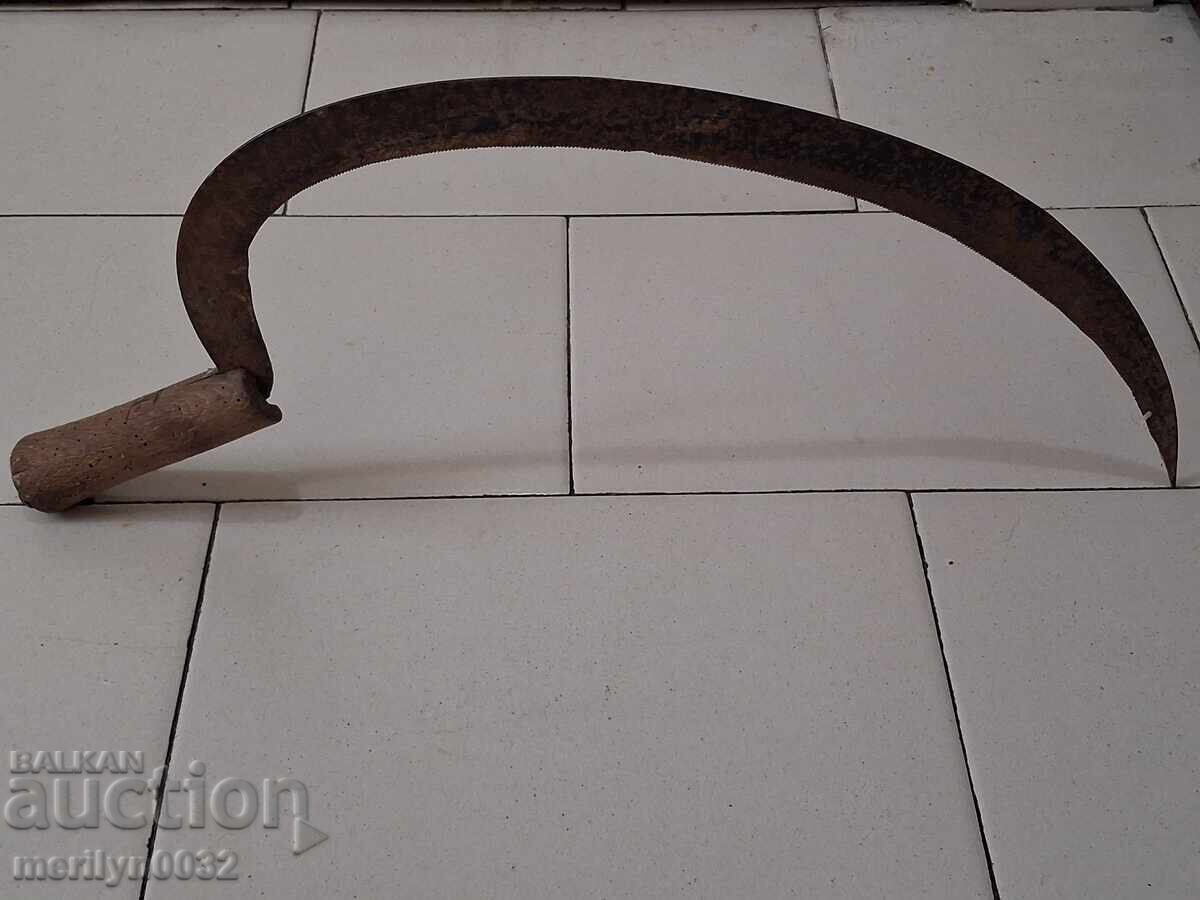 Old scythe sickle, blade, wrought iron - 7 Old scythe sickle, blade, wrought iron - 7